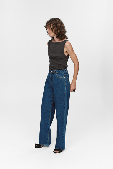 Wide Leg Jean - Washed Indigo
