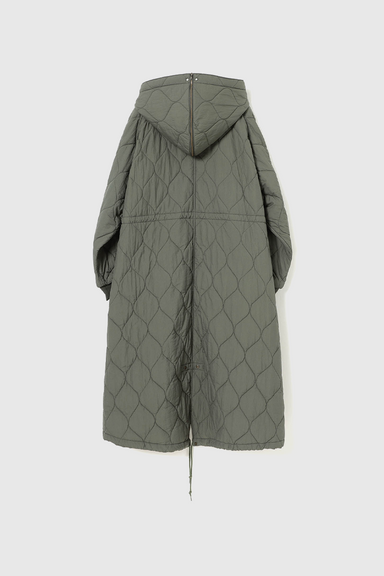 Nylon Quilting Hood Coat - Olive