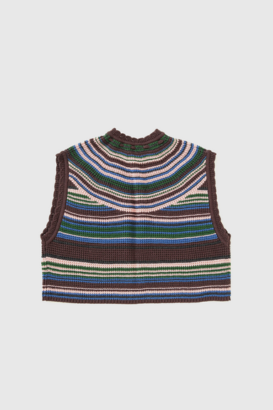 Multi Striped Vest - Brown