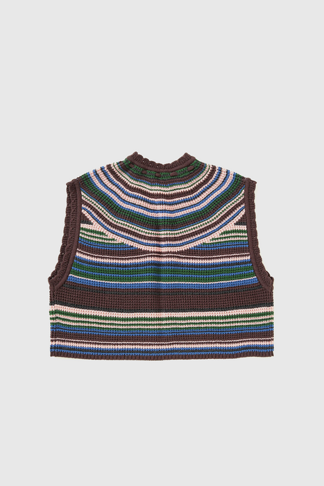 Multi Striped Vest - Brown