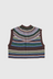 Multi Striped Vest - Brown