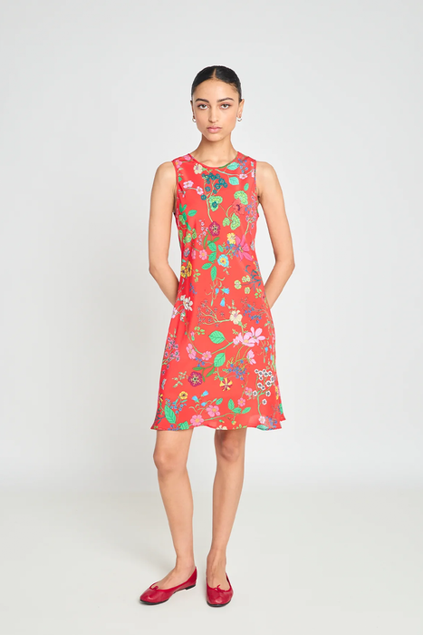 Butterflies Dress - Red Floral