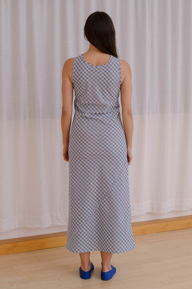 Larva Dress - Blue Check