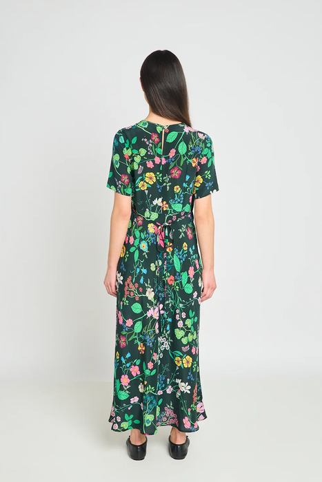Madeleine Dress - Deep Green Floral