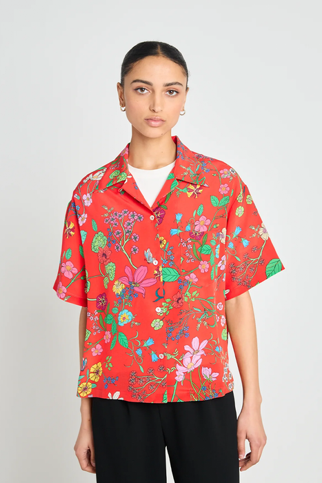 Oasis Shirt - Red Floral