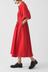 Pleated Cotton Linen Dress - Cardinal Red
