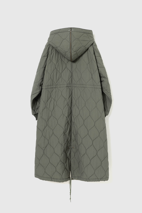 Nylon Quilting Hood Coat - Olive