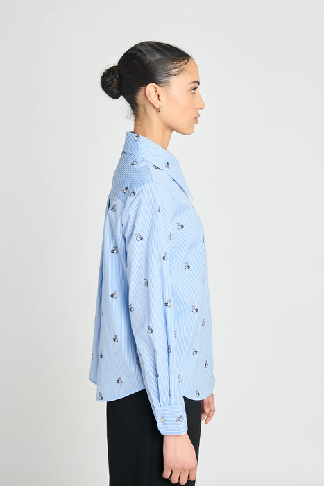 New Beginnings Shirt - Blue Bunny Stripe