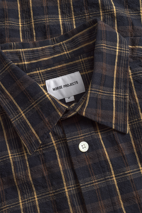 Mo Oversized Wool Check Shirt - Dark Navy Check