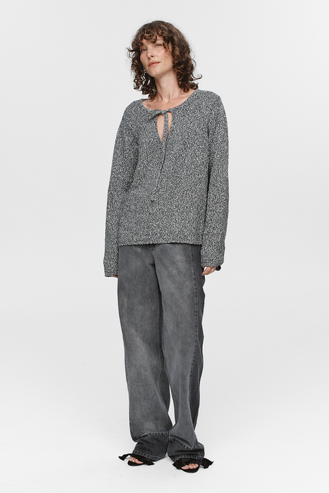 Gabrielle Jumper - Black / Ivory Melange