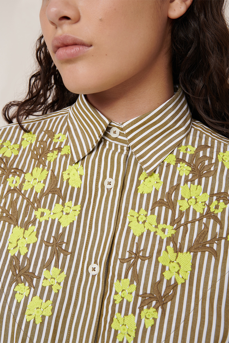 Wildflower Shirt - Treetop Stripe