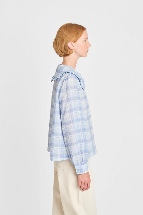 Study of Dreams Blouse - Pale Blue Check