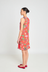 Butterflies Dress - Red Floral