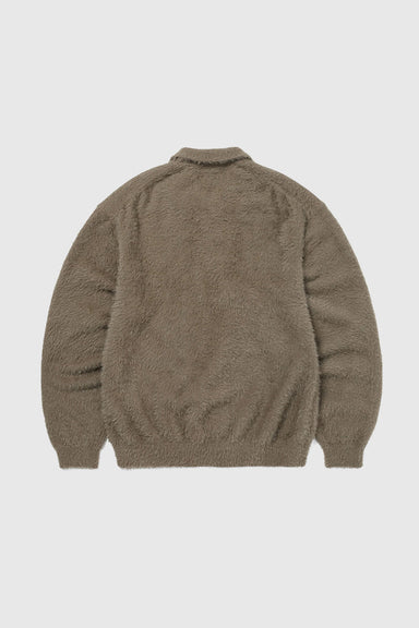 SCT-Logo Shaggy Knit Polo - Mud