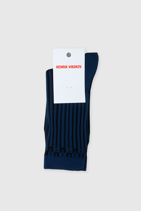 Chess Socks - Navy Black Transparent