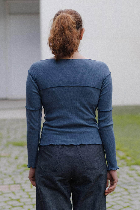 Cinder Long Sleeve Tee - Dark Denim