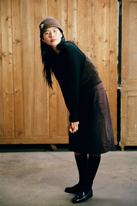 Striped Star Vest - Chestnut / Black Stripe