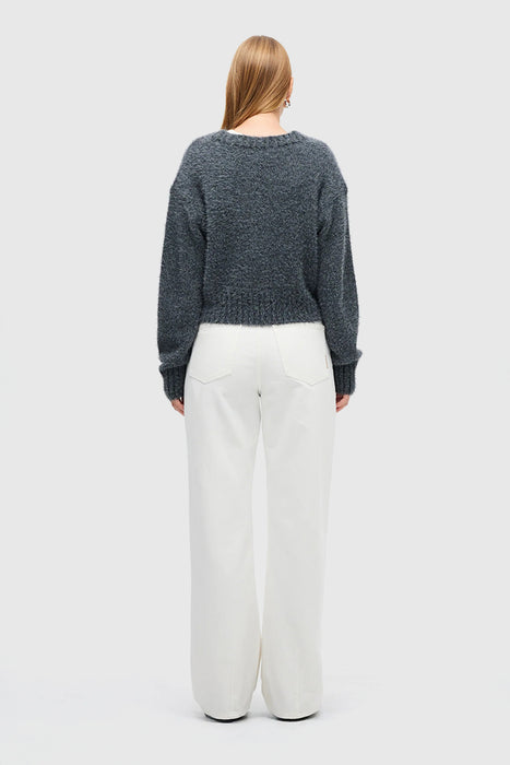 Kate Knit Cardigan - Grey Marle