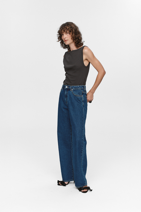 Wide Leg Jean - Washed Indigo
