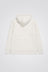 Arne Relaxed Organic Chain Stitch Logo Hoodie - Marble White