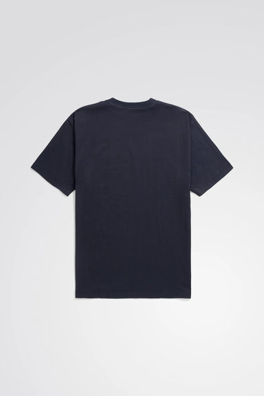 Simon Loose Organic Brush Bevel Logo T-Shirt - Dark Navy