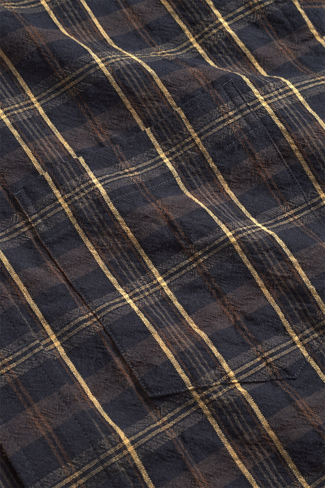 Mo Oversized Wool Check Shirt - Dark Navy Check