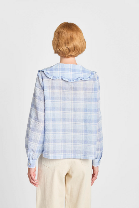 Study of Dreams Blouse - Pale Blue Check
