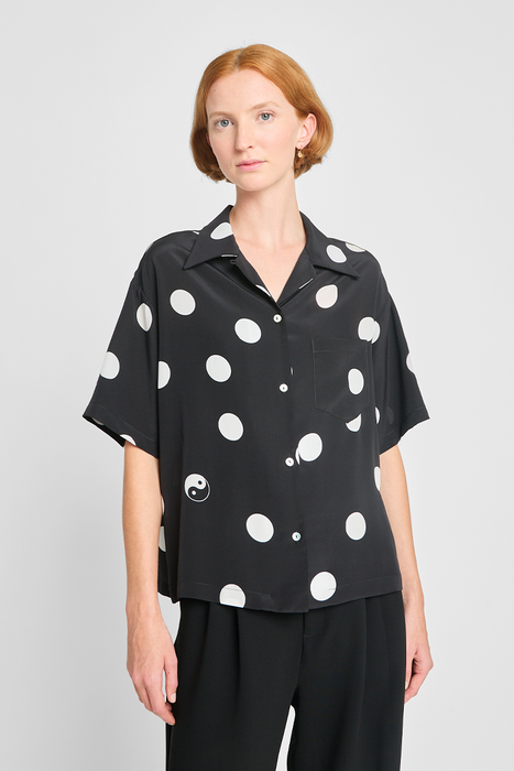 Perfect Circle Shirt - Black Polka Dot