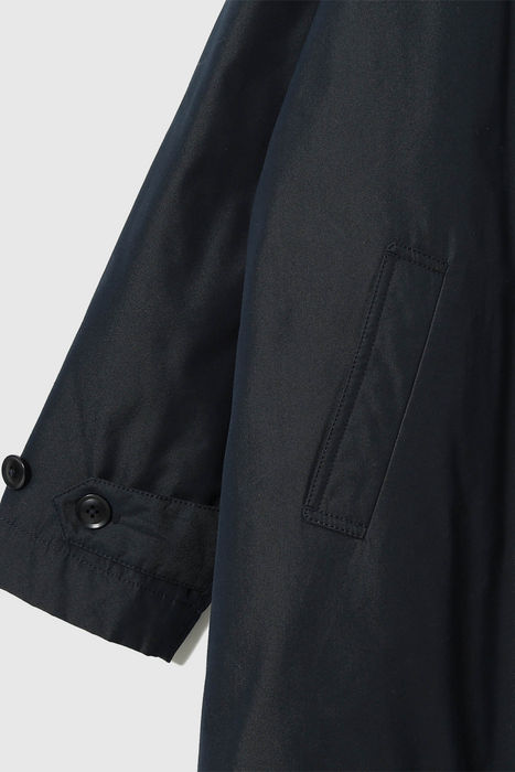 Chambray Soutien Collar Coat - Dark Navy