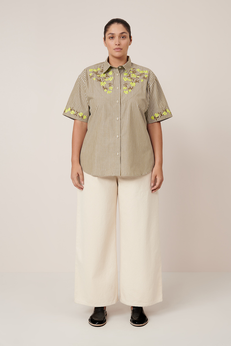 Wildflower Shirt - Treetop Stripe