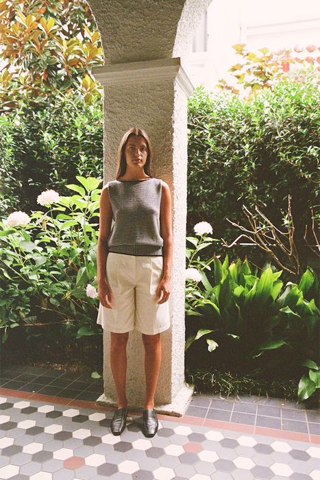 Star Vest - Black / Creme Stripe