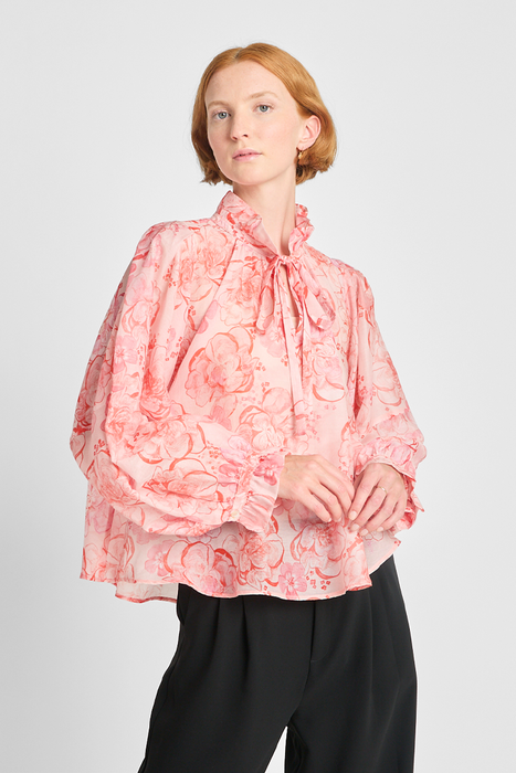 Just Like Heaven Blouse - Red Peony
