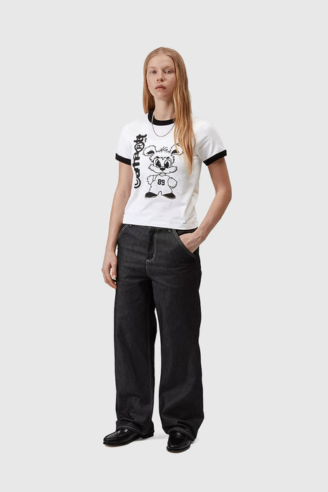 W S/S IP Ringer T-Shirt -  White / Black