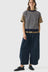 Wavy Stripe Knitted Wool Cotton Top - Navy / Parchment