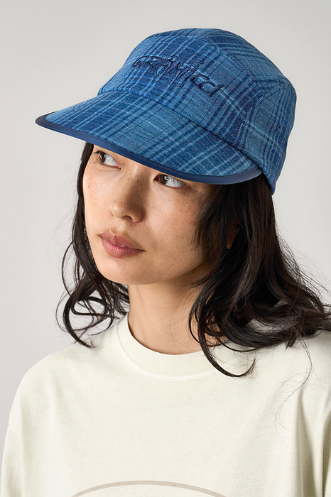 Long Bill Cap - Indigo Checkered Plaid