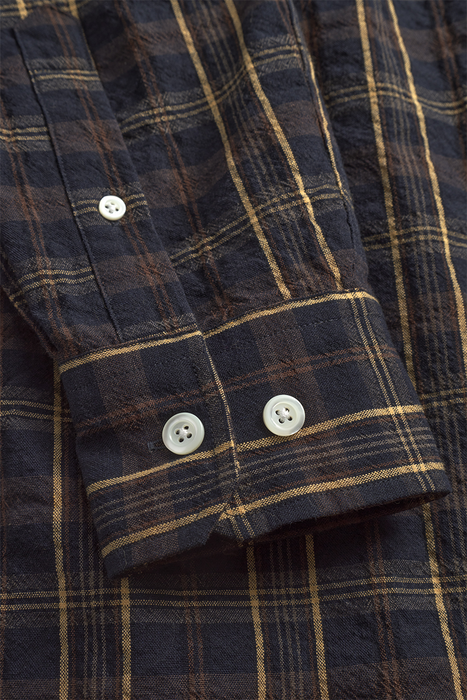 Mo Oversized Wool Check Shirt - Dark Navy Check