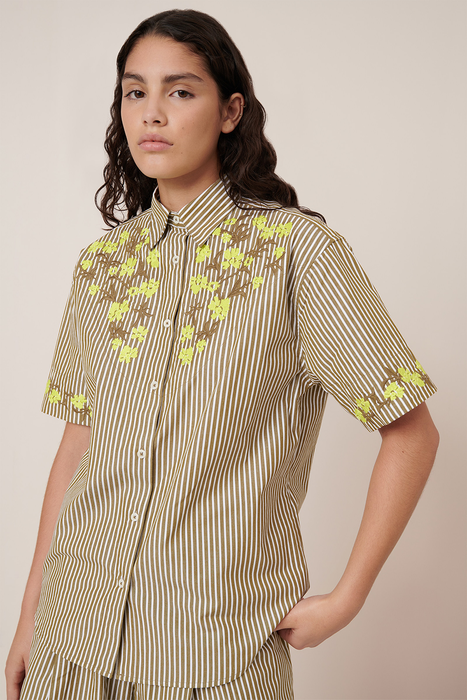 Wildflower Shirt - Treetop Stripe