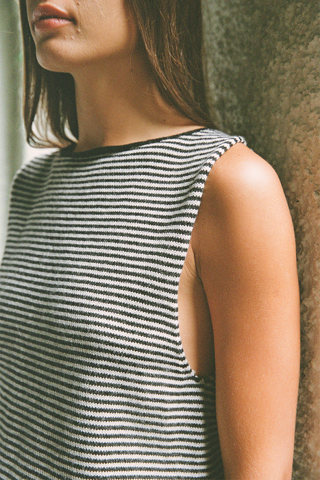 Star Vest - Black / Creme Stripe