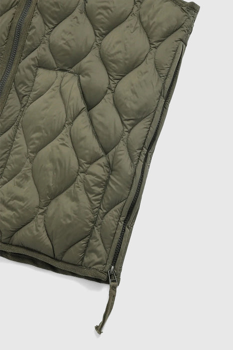 Soft Shell Military V-Neck W-Zip Vest - Dark Olive