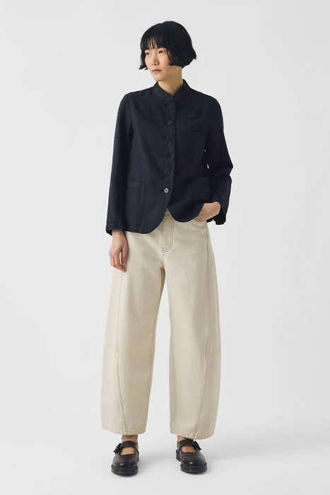 Cotton Linen Neat Jacket - Slate