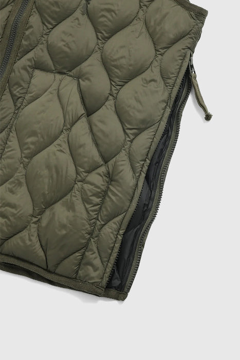 Soft Shell Military V-Neck W-Zip Vest - Dark Olive