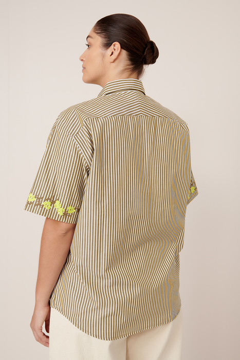 Wildflower Shirt - Treetop Stripe