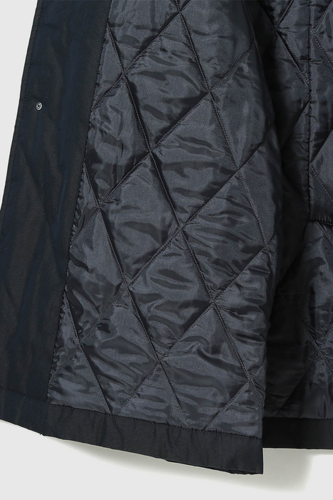 Chambray Soutien Collar Coat - Dark Navy