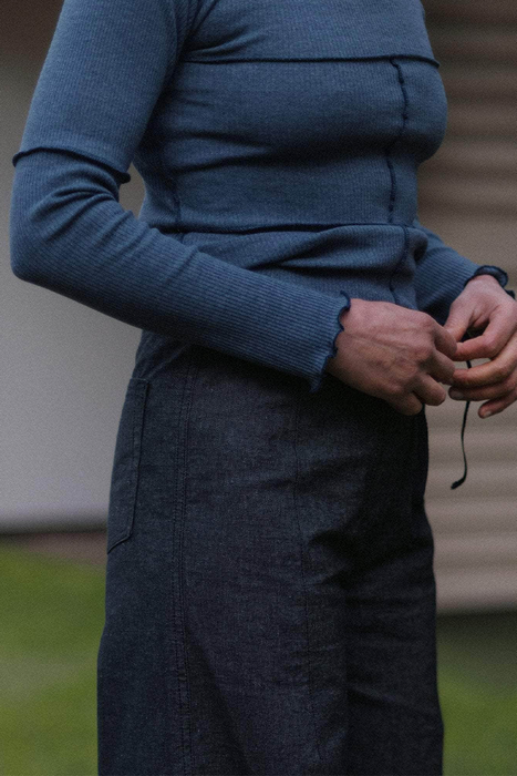 Cinder Long Sleeve Tee - Dark Denim