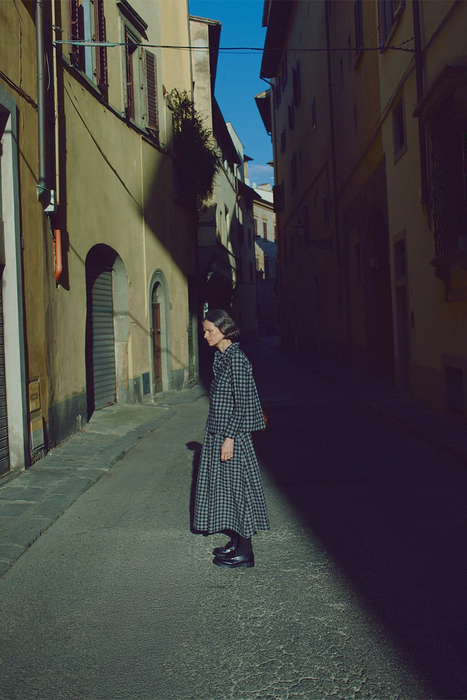 Ollie Binding Check Cotton Wool Shirt - Black / Ecru