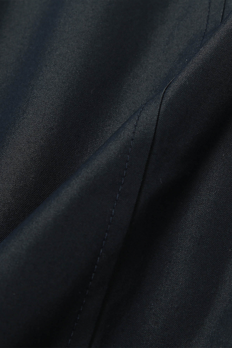 Chambray Soutien Collar Coat - Dark Navy