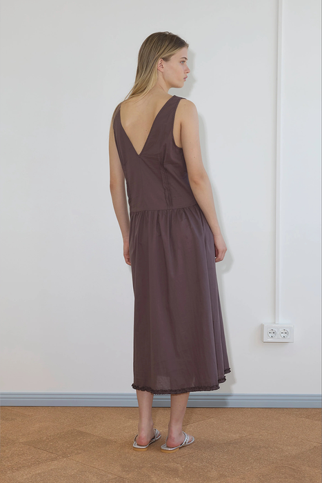 Pintuck Dress - Raisin