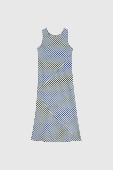 Larva Dress - Blue Check