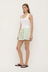 Agnes Stripe Short - Butter / Bright Green