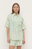 Agnes Stripe Short Sleeve Shirt - Butter / Bright Green